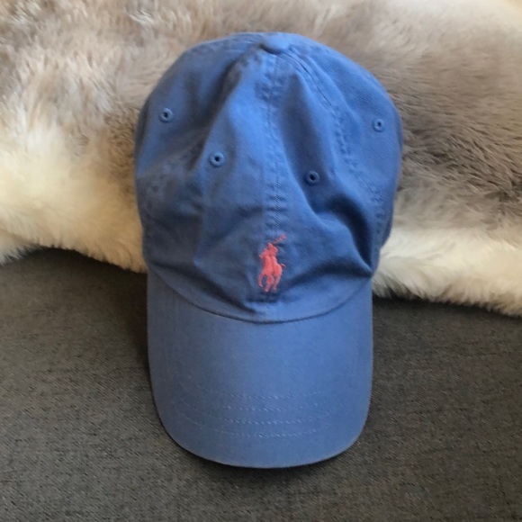pink and blue polo hat